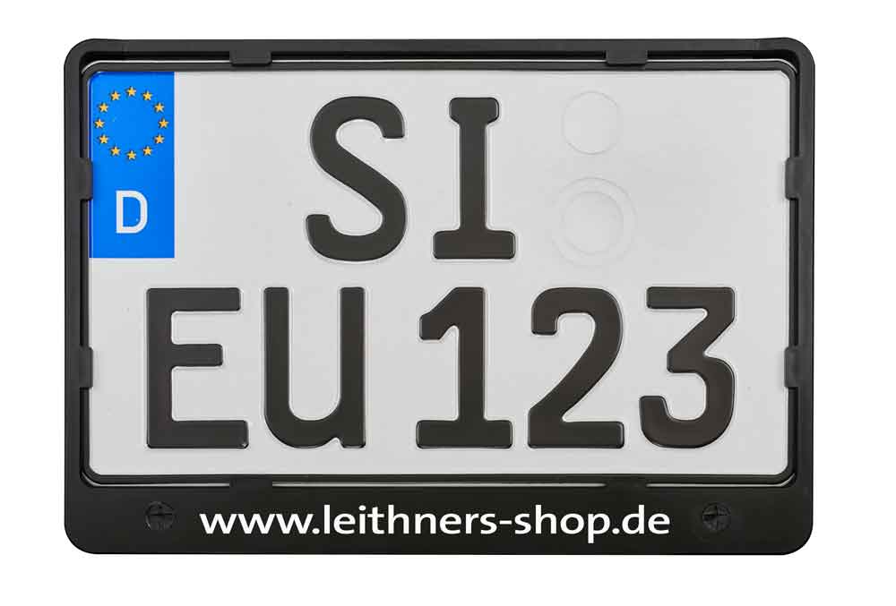 Kennzeichenhalter - für 2-zeilige Kennzeichen - für Motorräder, PKW, LKW, Traktoren etc. - mit Werbeaufdruck