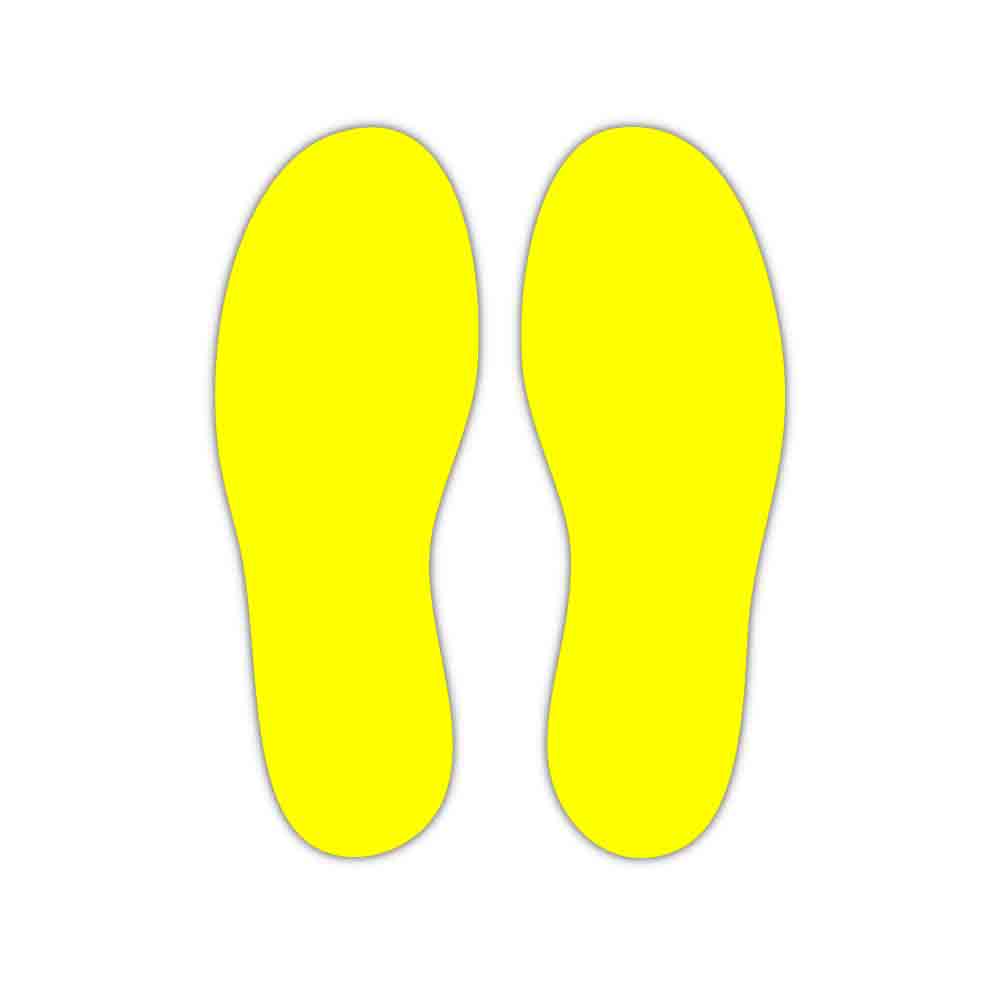 Piktogramm Schuhabdruck - selbstklebend - Folie - Gelb oder Rot - Größe 95 x 225 mm