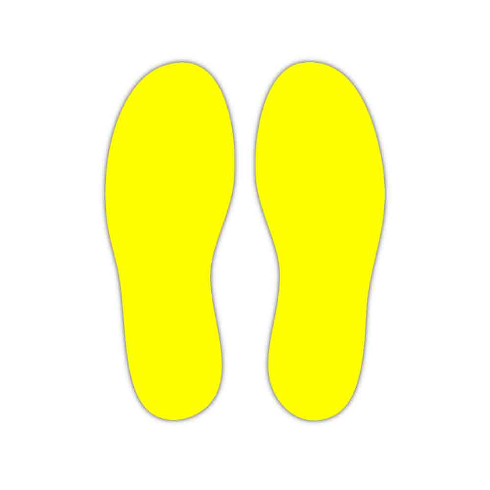 30-99-102-1-00-04-010-schuhabdruck-leuchtendgelb-2217e4 Piktogramm Schuhabdruck - selbstklebend - Folie - Gelb oder Rot - Größe 95 x 225 mm