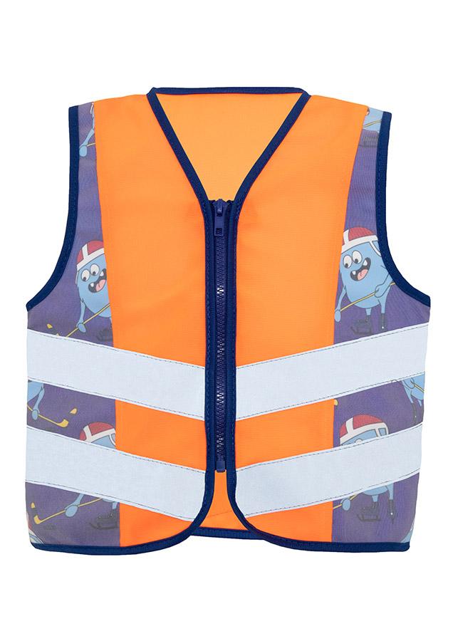 Korntex® Kinder Warnweste Action „Working Heroes“ - CO2 Neutral - Blau/Traktor - XS