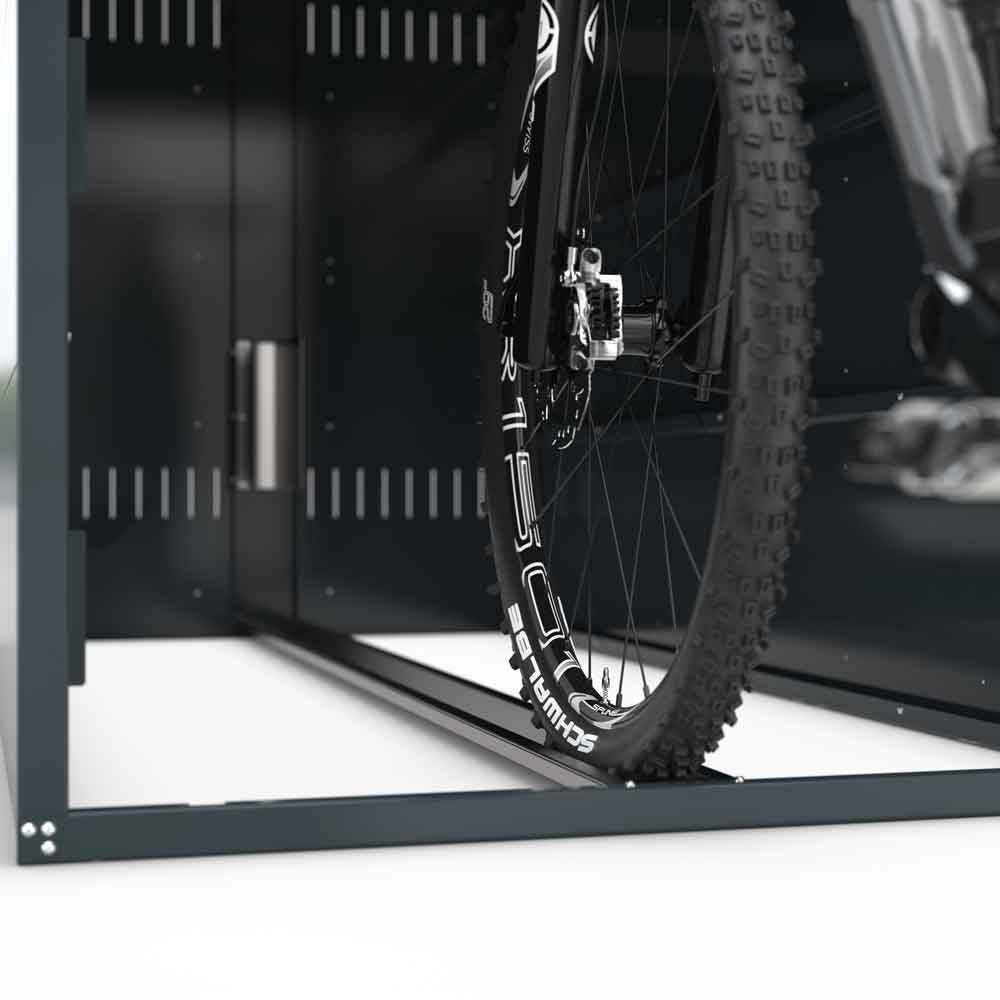 Fahrradgarage BikeBox 1 G - Stahlblechkonstruktion mit Giebeldach - RAL-Farbe nach Wahl Fahrradgarage BikeBox 1 G - Stahlblechkonstruktion mit Giebeldach - RAL-Farbe nach Wahl