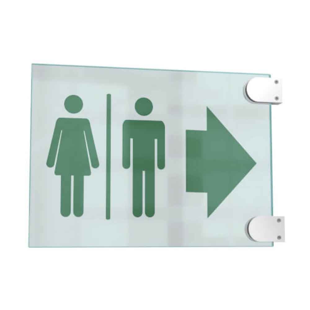 CRISTALLO Fahnenschild aus 1 x 4 mm Sicherheitsglas - mit Edelstahl-Schildklemmen - in 3 Größen CRISTALLO Fahnenschild aus 1 x 4 mm Sicherheitsglas - mit Edelstahl-Schildklemmen - in 3 Größen