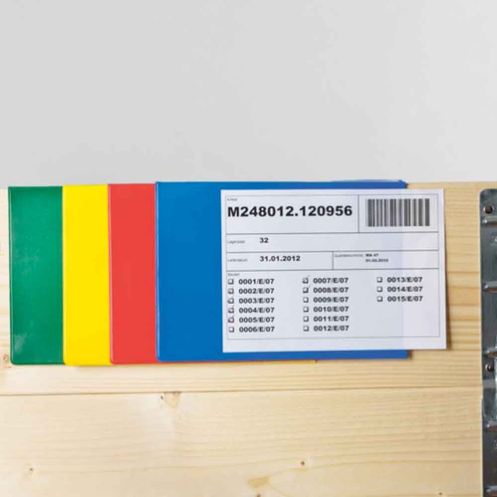 31-80-500-0-00-03-077-kennzeichnungstasche-aufsatzrahmen-farben-104185 Kennzeichnungstasche für Aufsatzrahmen - DIN A6 quer - 4 Farben