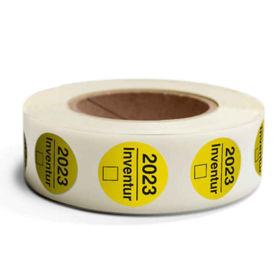 Inventur-Etiketten - Text: Inventur - mit Jahreszahl zum Abhaken - in 4 Farben Inventur-Etiketten - Text: Inventur - mit Jahreszahl zum Abhaken - in 4 Farben