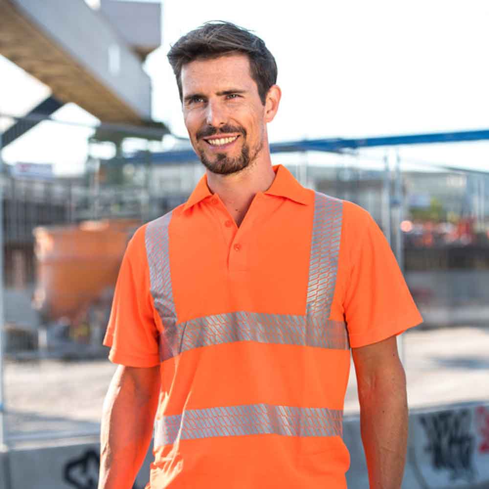 Hi-Vis Polo-Shirt Manchester - 8 Größen - in Gelb oder Orange - ohne Werbeanbringung