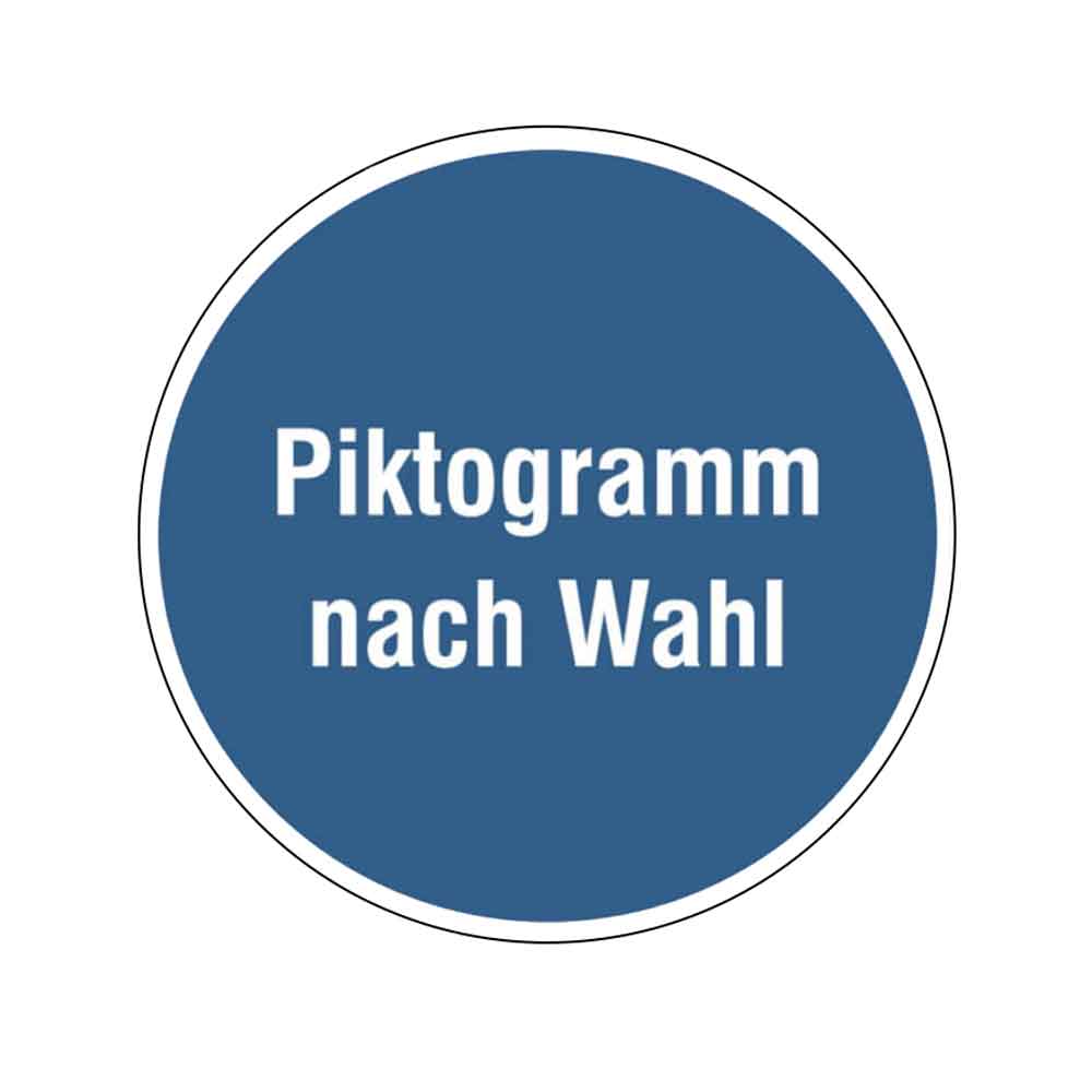 Gebotsschild - Piktogramm nach Wahl - verschiedene Größen Gebotsschild - Piktogramm nach Wahl - verschiedene Größen
