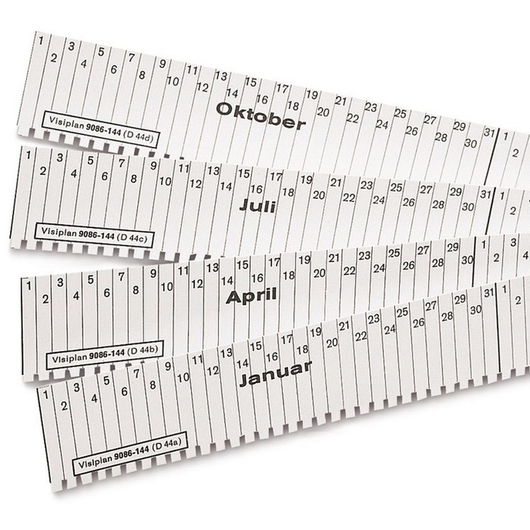 Terminstreifen - für Einstecktafeln - System Visiplan