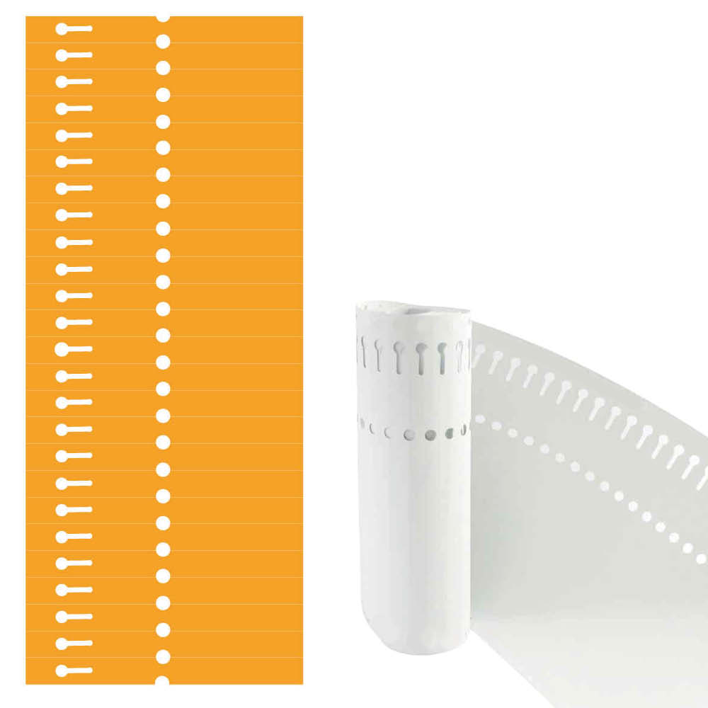 PVC-Schlaufen-Etiketten auf Rolle - Format 140 x 13 mm - 8 Farben