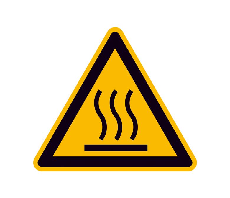 Warnschild - Warnung vor heißer Oberfläche