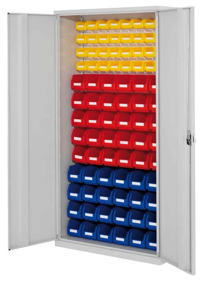 12-62-00-02-10-01-090-rasterplan-schlitzplattenschrank-modell-51-31a73b RasterPlan® - Schlitzplattenschrank Modell 51 - bestückt mit Lagersichtkästen - Türen wählbar
