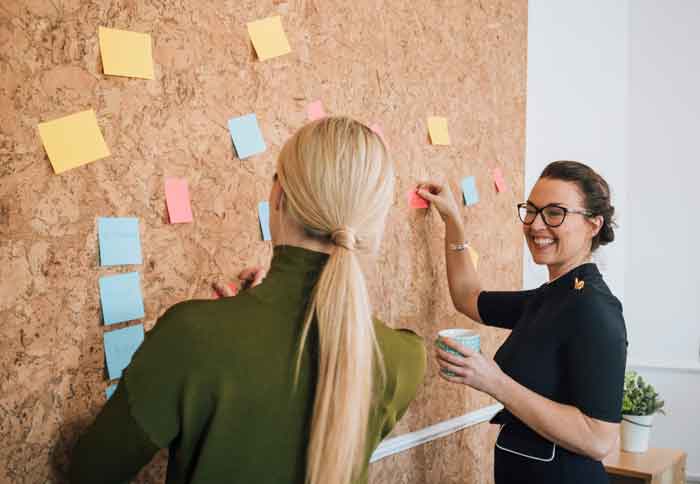 Eine Pinnwand für die Gedanken und Ergebnisse in Meetings