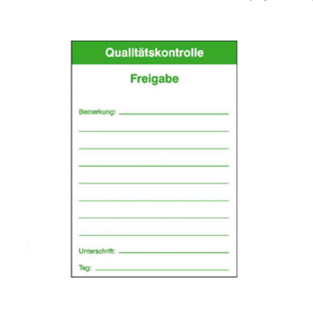 Qualitätskennzeichnungs-Etiketten - Text: Qualitätskontrolle ... - 4 Versionen