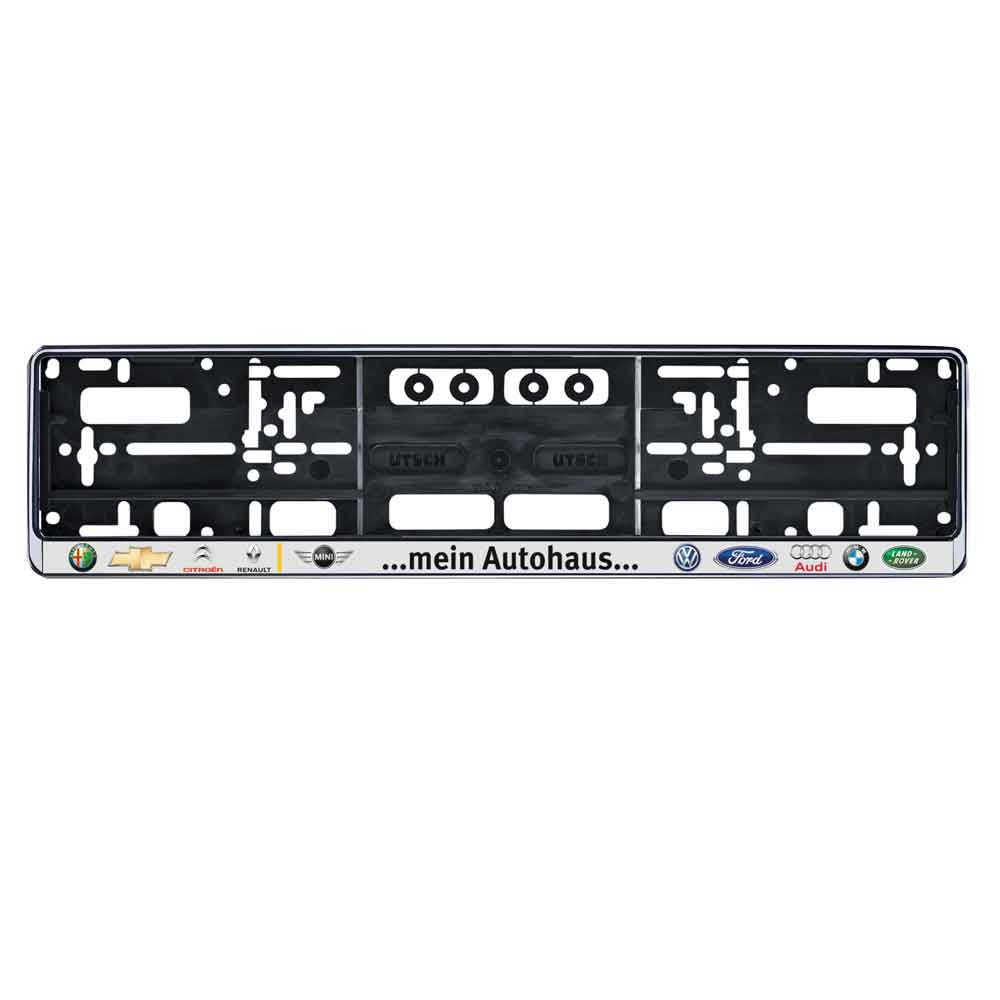 10-40-504-1-00-01-042-kennzeichenhalter-change-color-werbeleiste-silber-976b37 Kennzeichenhalter "CHANGE Color DI" - Grundplatte Schwarz mit Oberfläche Silber - Werbeleiste Silber - farbiger Aufdruck