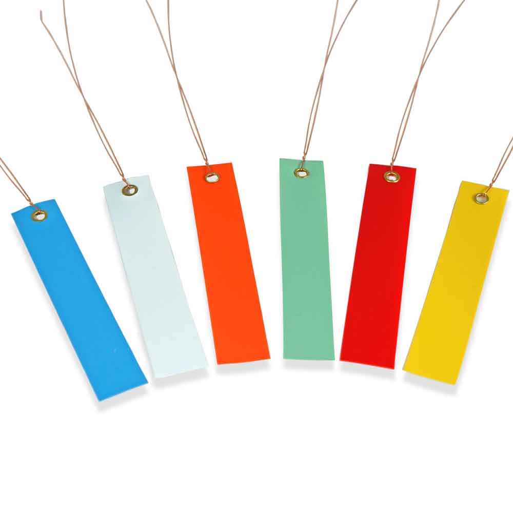 PVC-Hänge-Etiketten - mit Draht - Format 100 x 18 mm - 8 verschiedene Farben