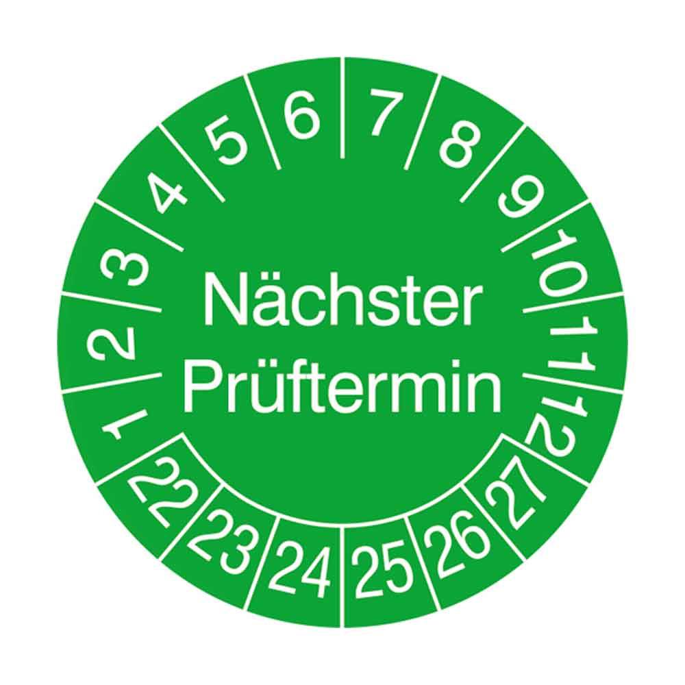 38-18-030-2-00-22-056-naechster-prueftermin-22-27-c24a46 Prüfplakette auf Bogen - in Jahresfarbe und Schutzlackierung - Nächster Prüftermin