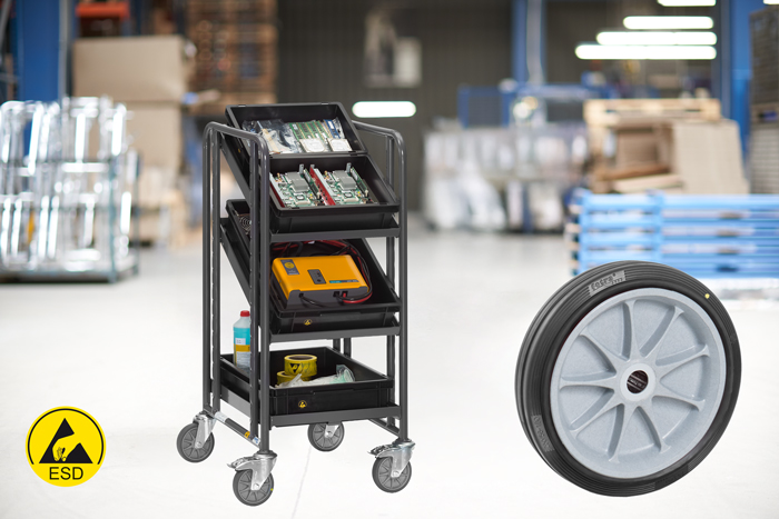 ESD Transportgerät mit empfindlichen Bauteile
