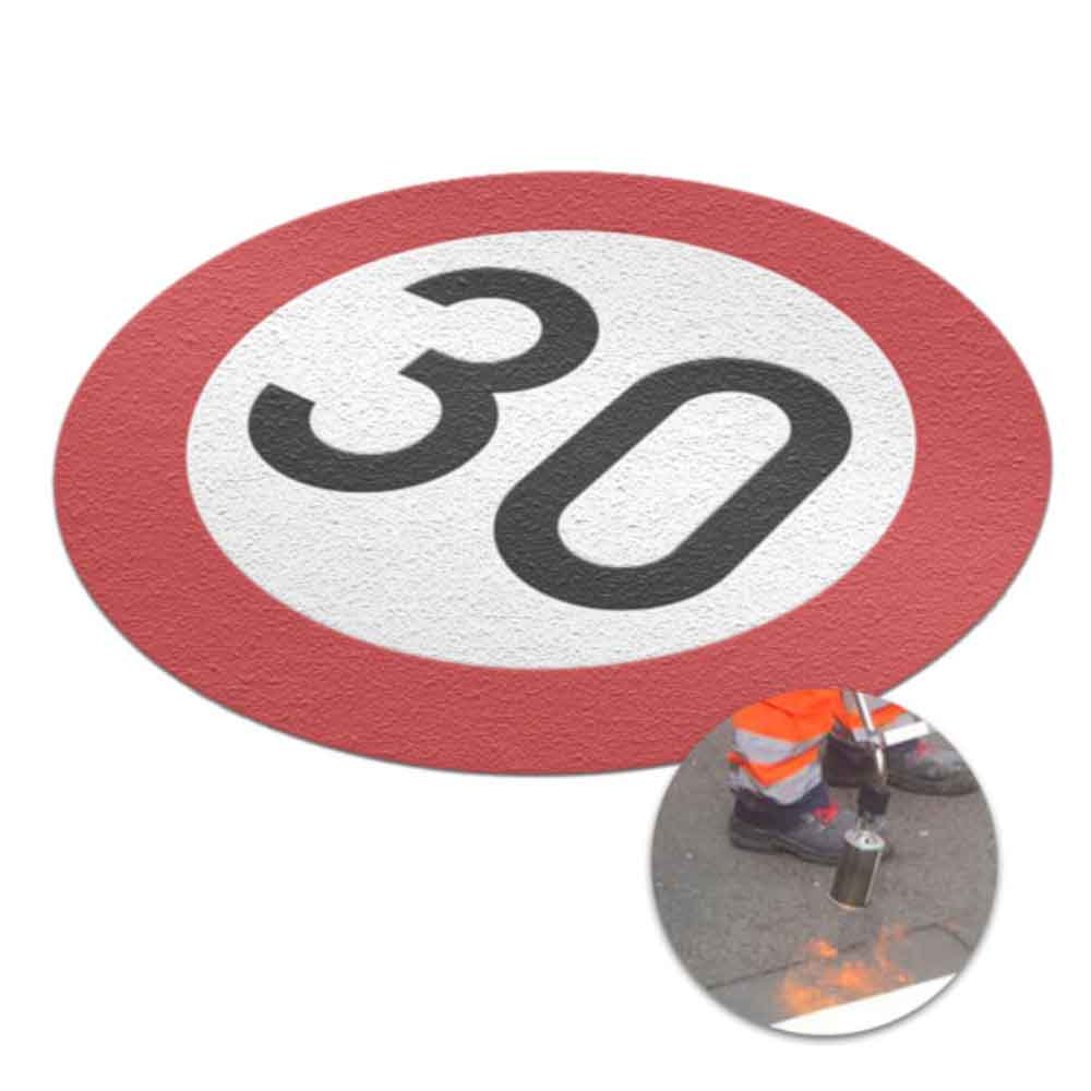 PREMARK® Höchstgeschwindigkeit 30 km/h - thermoplastische Bodenmarkierung - in 2 Größen PREMARK® Höchstgeschwindigkeit 30 km/h - thermoplastische Bodenmarkierung - in 2 Größen