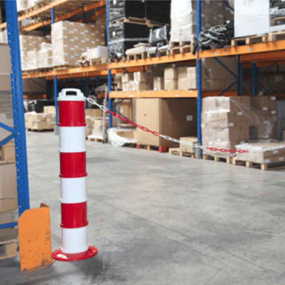 Modularer Ketten-Absperrpfosten - mit oder ohne Reflexstreifen