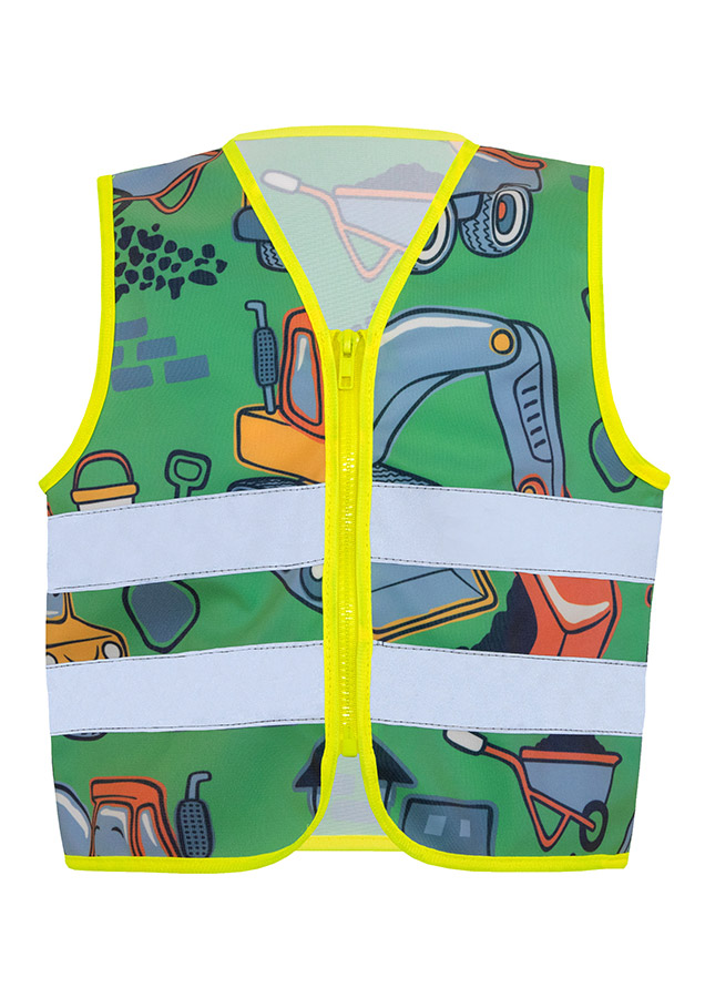 Korntex® Kinder Warnweste Action „Working Heroes“ - CO2 Neutral - Blau/Traktor - XS