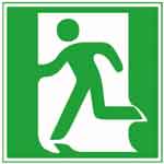 Rettungszeichen E001 Rettungsweg/Notausgang links