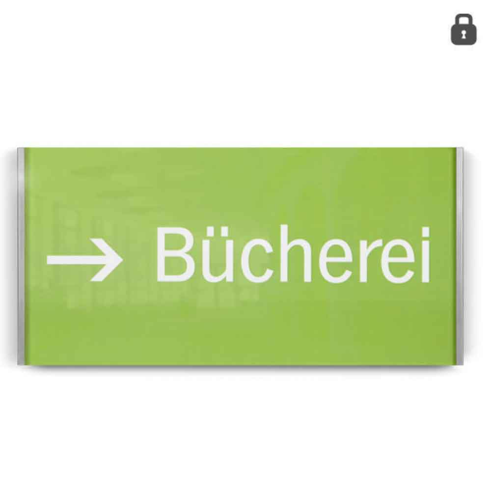 LITE Secure Türschild - mit Einlagensicherung - aus Acrylglas und Edelstahl LITE Secure Türschild - mit Einlagensicherung - aus Acrylglas und Edelstahl