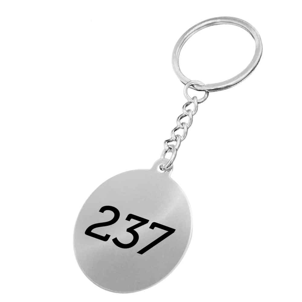 Zahlenmarken Edelstahl - mit Metallkette und Schlüsselring - 1-4-stellig - rund