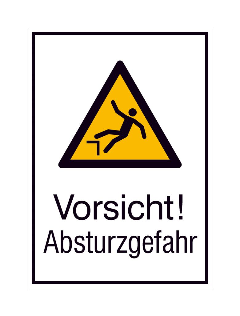 Warn-Kombischild - Vorsicht! Absturzgefahr