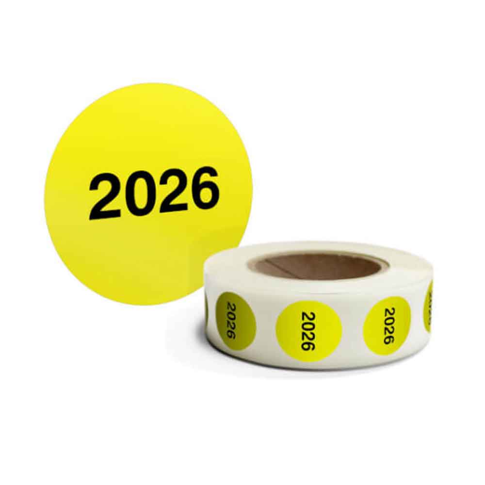 Inventur-Etiketten - mit Jahreszahl - selbstklebend - in 4 Farben