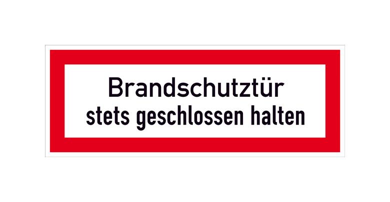 Hinweisschild für die Feuerwehr - Brandschutztür stets geschlossen halten