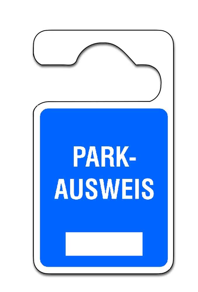 Parkausweis-Anhänger - Text: Parkausweis - zur Selbstbeschriftung