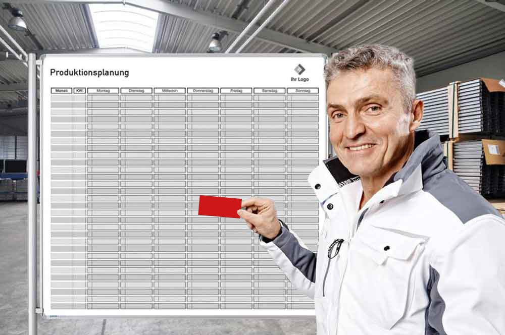 Magnetische Plantafel für die Produktionsplanung