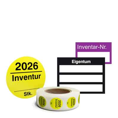 Inventuretiketten Inventaretiketten