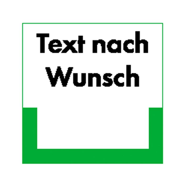 Abfallkennzeichnung - Individuelles Hinweisschild - mit Text nach Wahl (max. 20 Zeichen)