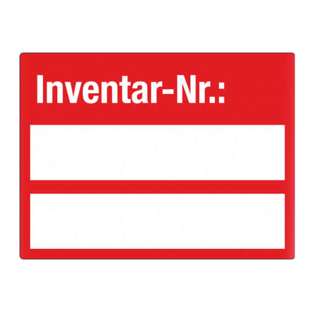 Inventar-Etikett - Inventar-Nr.: - Dokumentenfolie auf Rolle - mit 2 Beschriftungsfeldern