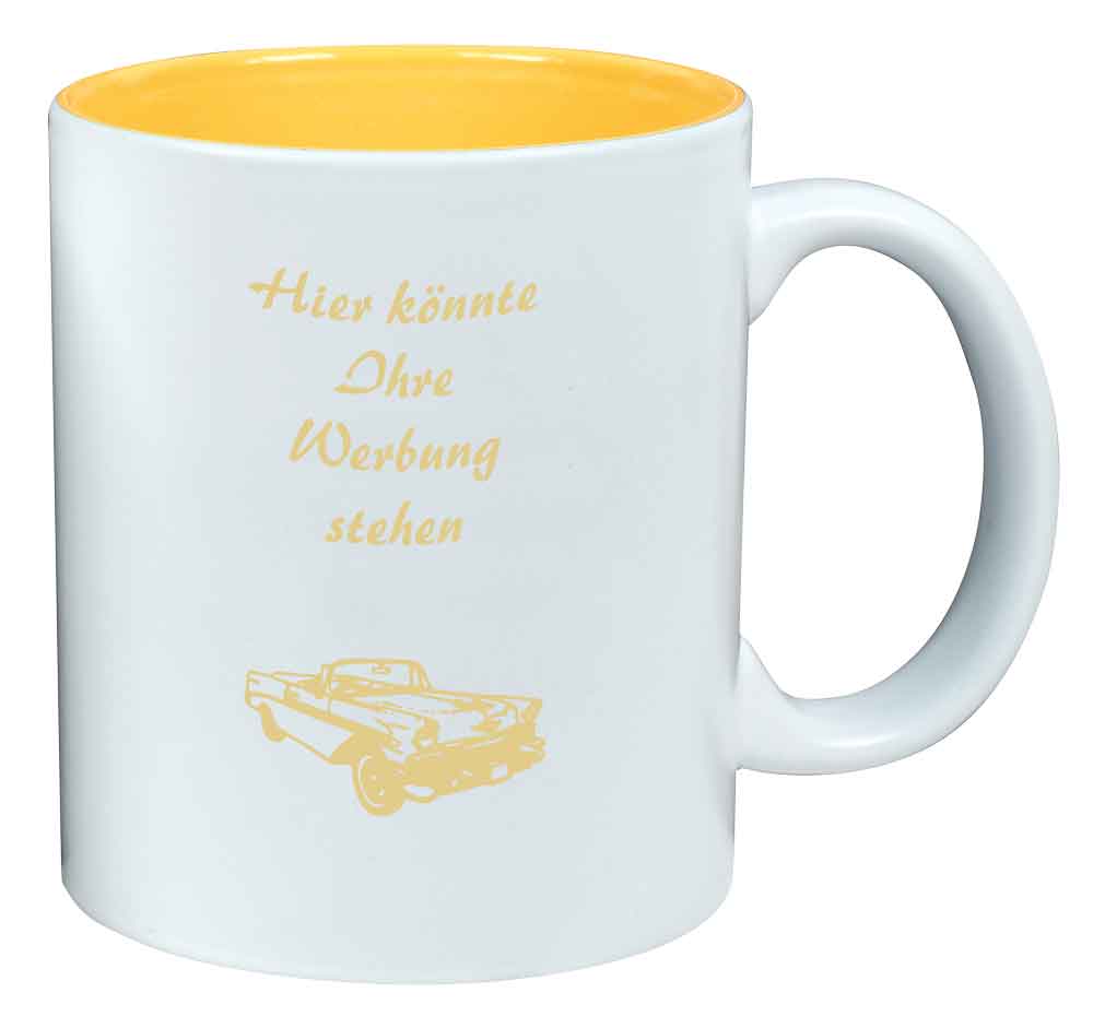 Kaffeebecher "ALICE" - aus Keramik - Weiss/Farbig
