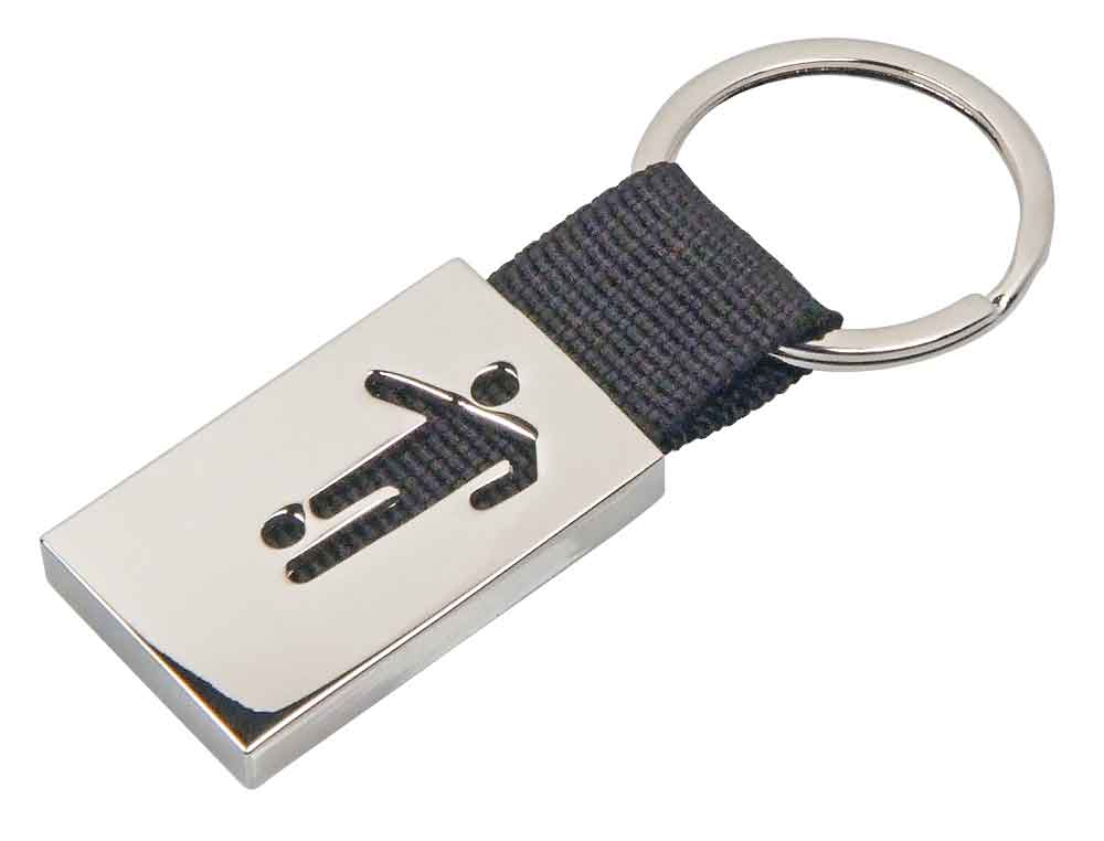 Schlüsselanhänger "SOCCER" - aus Metall - mit Nylonband