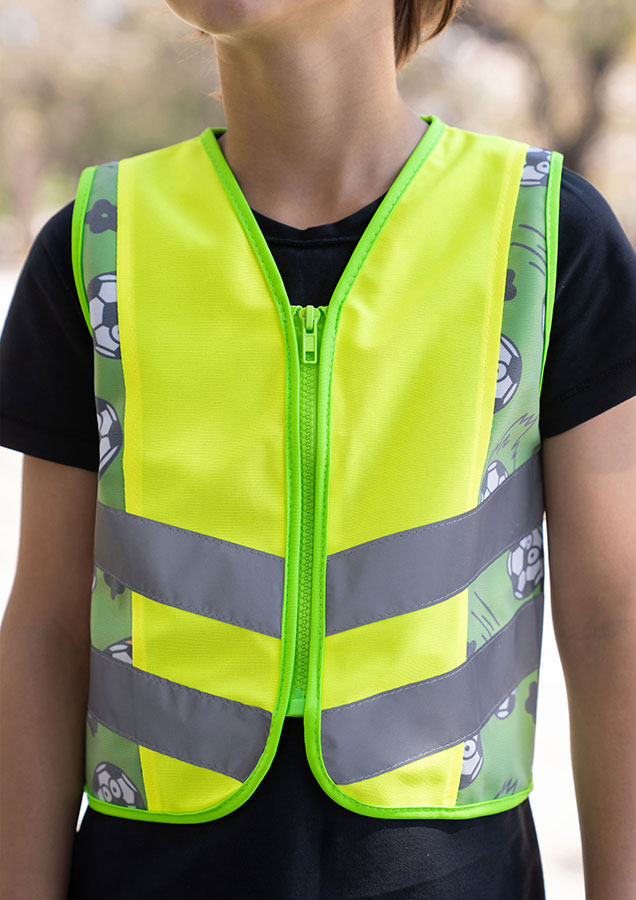Korntex® Kinder Warnweste Action „Working Heroes“ - CO2 Neutral - Blau/Traktor - XS