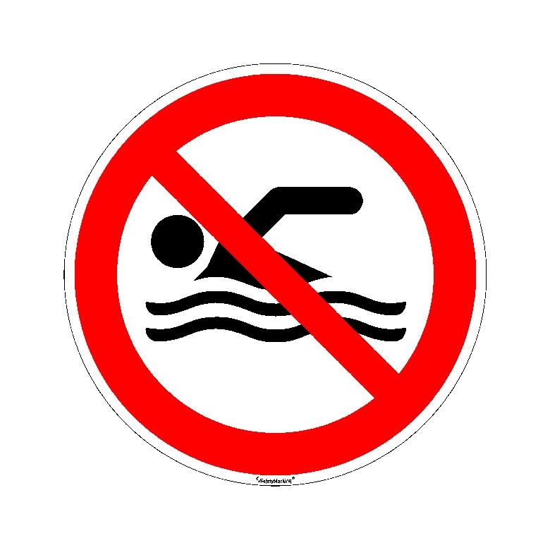 Verbotsschild - Schwimmen verboten