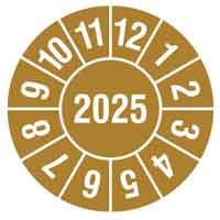 Prüfplaketten Jahresfarbe Braun 2025