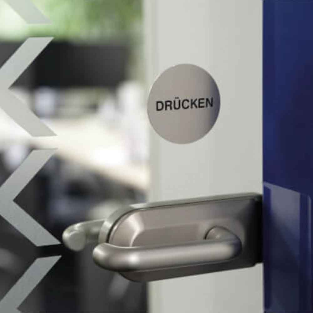 Tello Türschild - rund - Aluminium - verschiedene Symbole und Texte Tello Türschild - rund - Aluminium - verschiedene Symbole und Texte