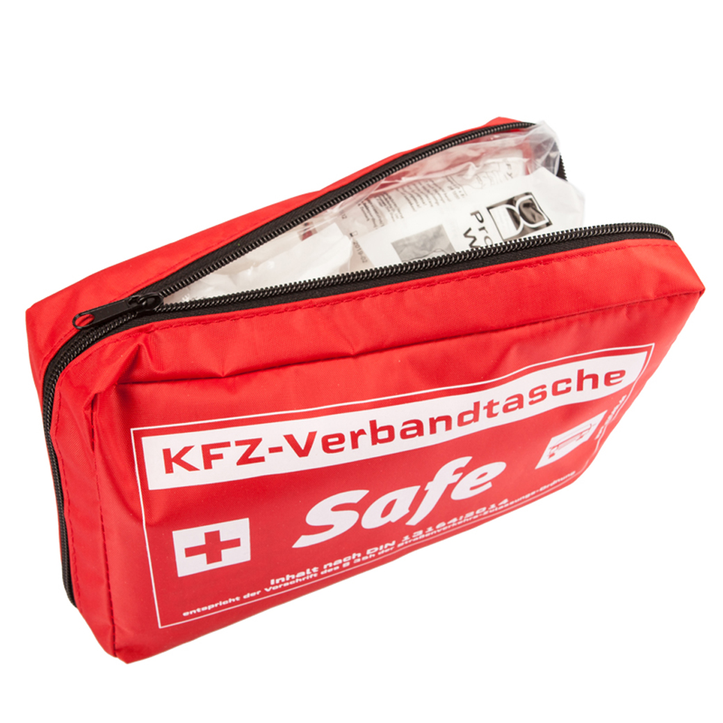 60-50-110-0-00-02-020-kfz-verbandstasche-safe-offen-89e4ff KFZ-Verbandtasche - SAFE Mit STANDARDMOTIV - 3 Farben