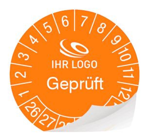 Prüfplakette mit individuellem Logo