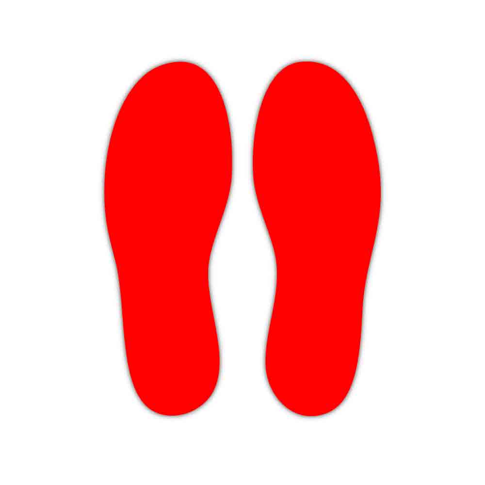 30-99-102-1-00-03-010-schuhabdruck-leuchtendrot-e4cedf Piktogramm Schuhabdruck - selbstklebend - Folie - Gelb oder Rot - Größe 95 x 225 mm