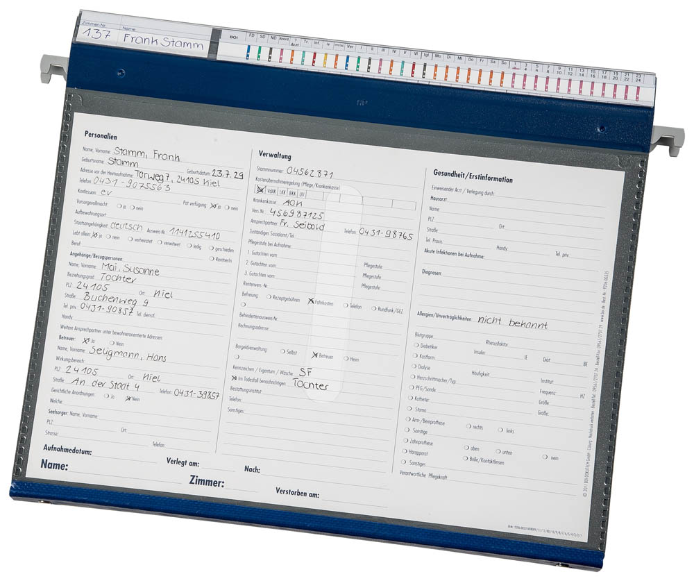 BOI Pflegemappe stationär - 2- oder 4-Ringmechanik - in 3 Farben