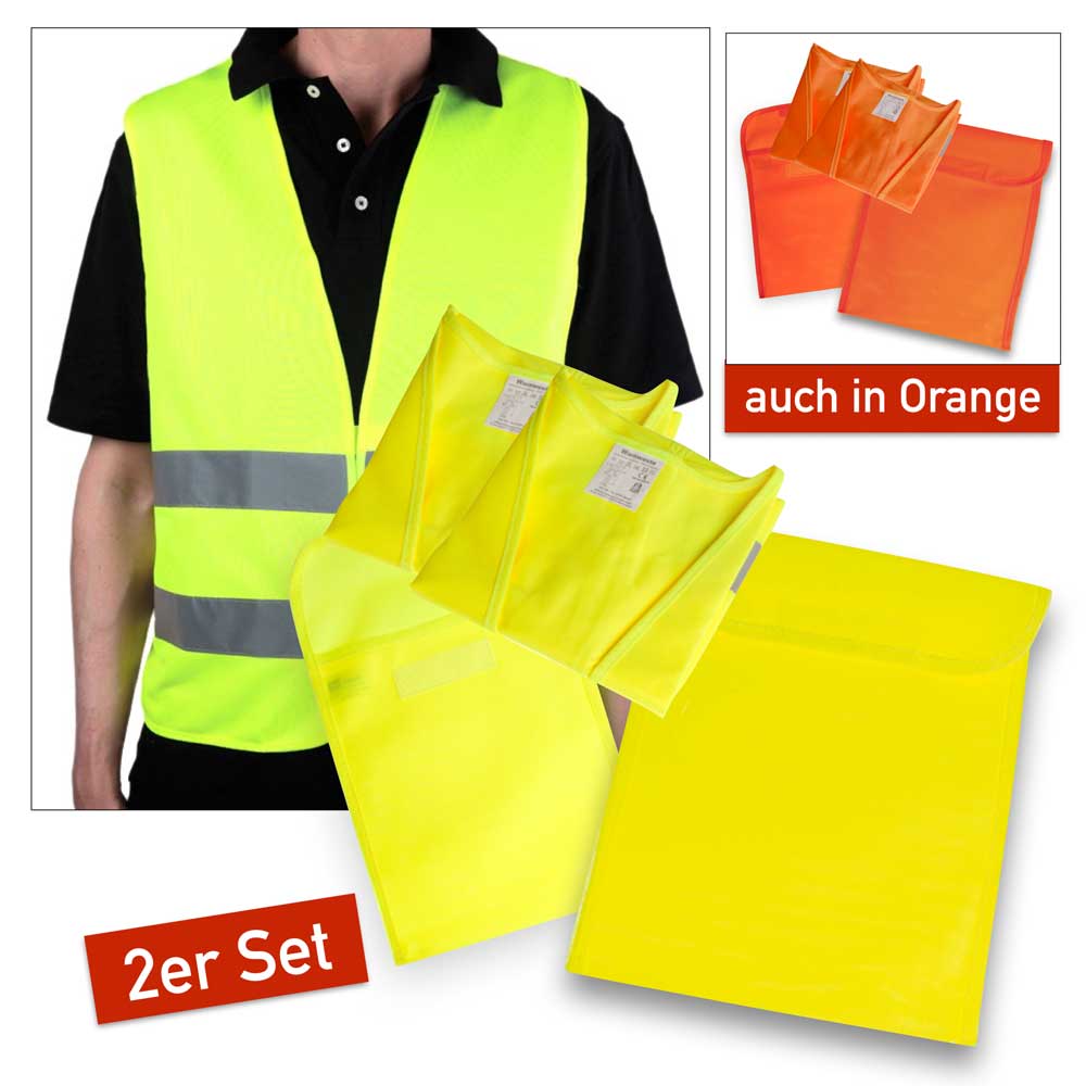 KFZ-Warnwesten-Set - VIP 2er - neutral - 2 Farben