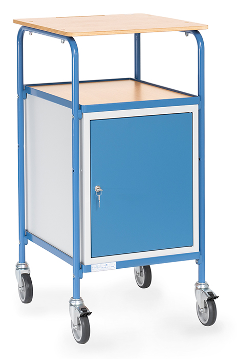 Rollpult mit Stahlschrank - waagerechte Schreibfläche - Tragkraft 100 kg