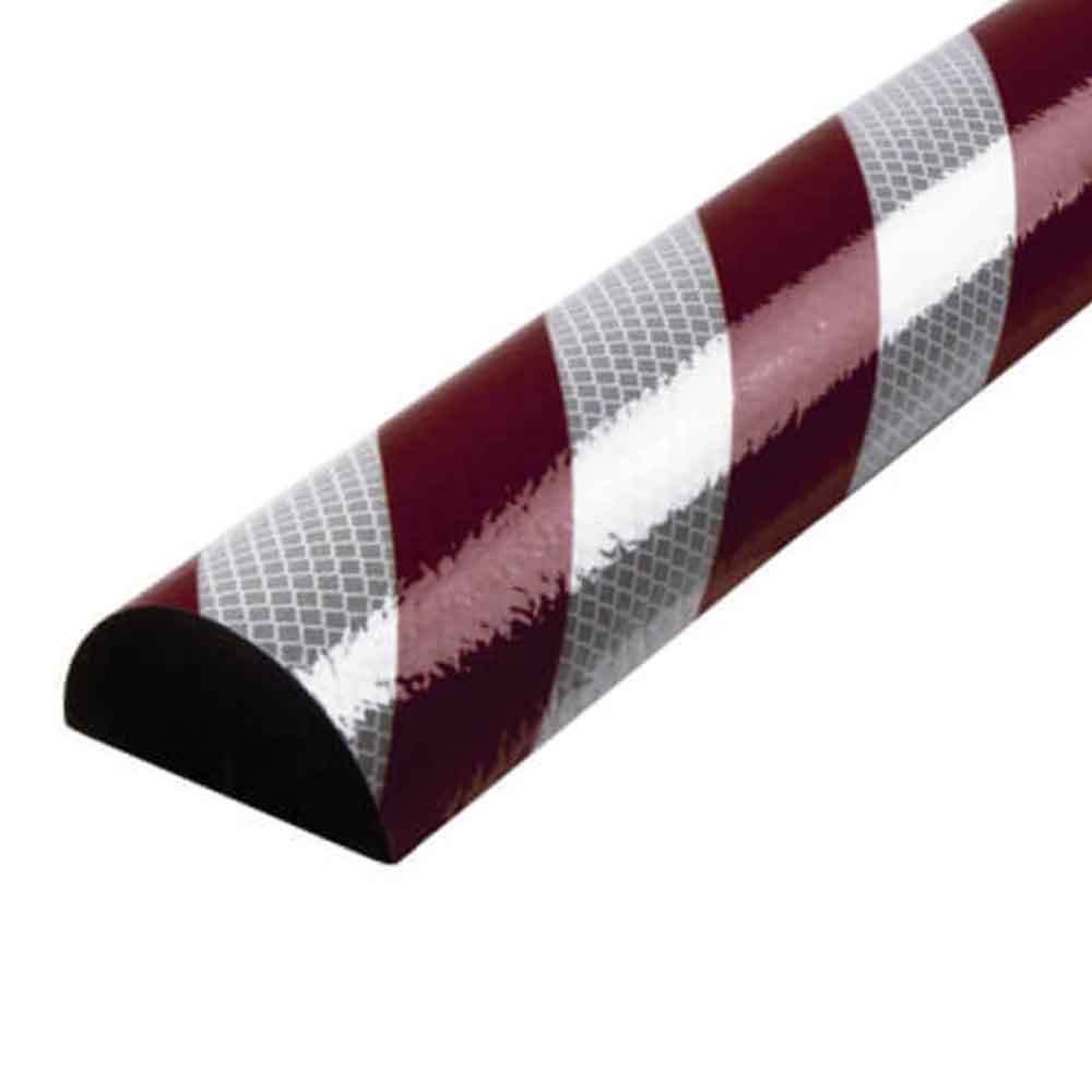 Knuffi Flächenschutzprofil Typ C+ - selbstklebend - Länge: 1,0 m - Rot/Weiss reflektierend