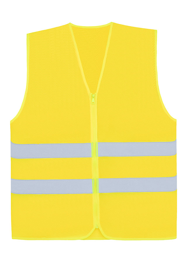 Korntex® Mesh-Warnweste Comfort-Fit „Rhodes“ - Mit Reißverschluss - Signal-Gelb - 4XL/5XL