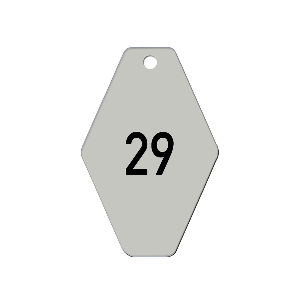 Schlüsselanhänger - Rautenform - Kunststoff - 1-3 stellig nummeriert - mit Bohrung