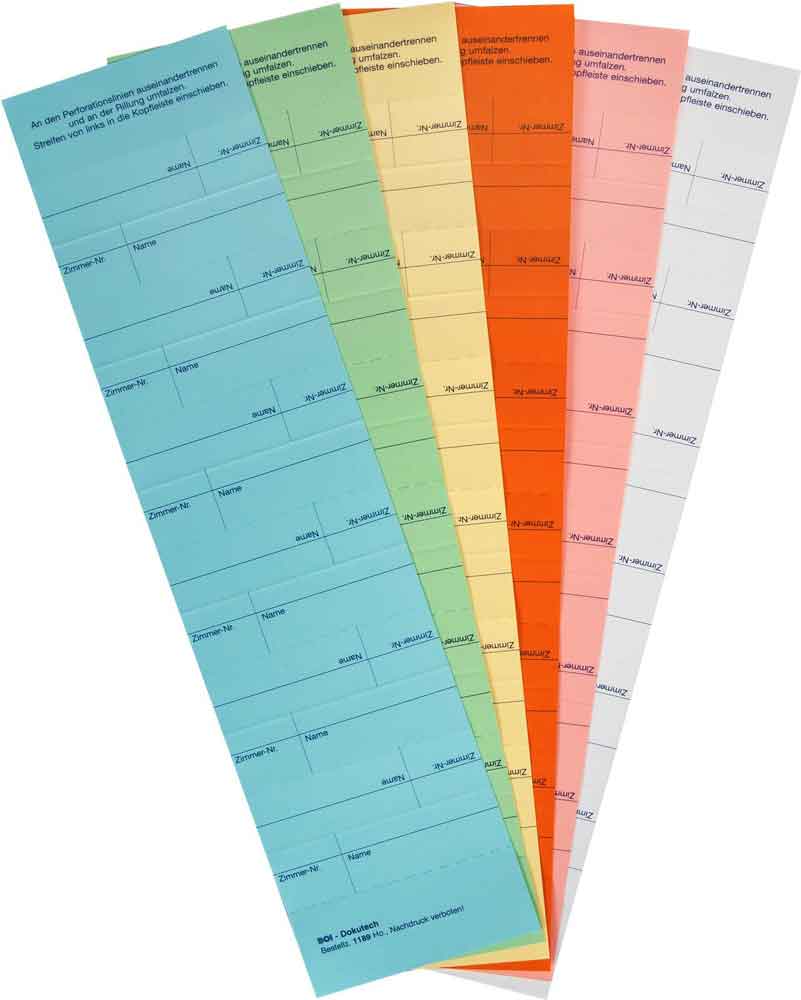 Namensstreifen für Dokumentationsmappen - in 6 Farben - Zubehör Namensstreifen für Dokumentationsmappen - in 6 Farben - Zubehör